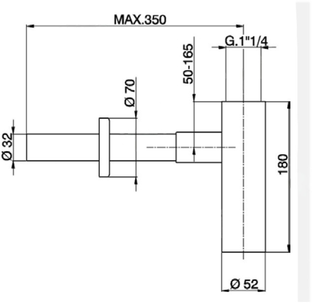 Сифон 1"1/4 для раковины, темная матовая латунь, Cisal - ZA0040705H