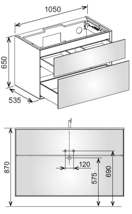 Keuco тумба под раковину 1050x650x535 мм фасад орех, edition lignatur, арт. 33350 800012