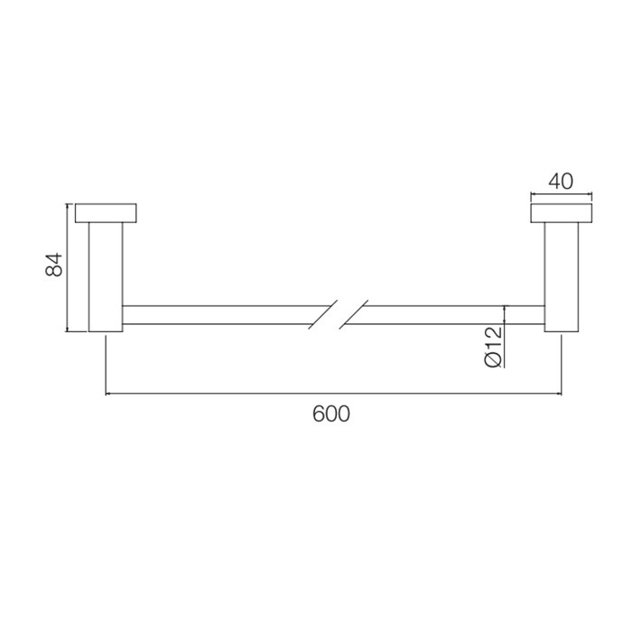 Fima Carlo Frattini полотенцедержатель 60см., подвесной, accessori, черный арт. f6000t/60xns