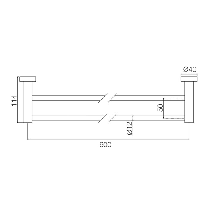 Fima Carlo Frattini полотенцедержатель 40см., двойной, подвесной, accessori, черный арт. f6001/60ns