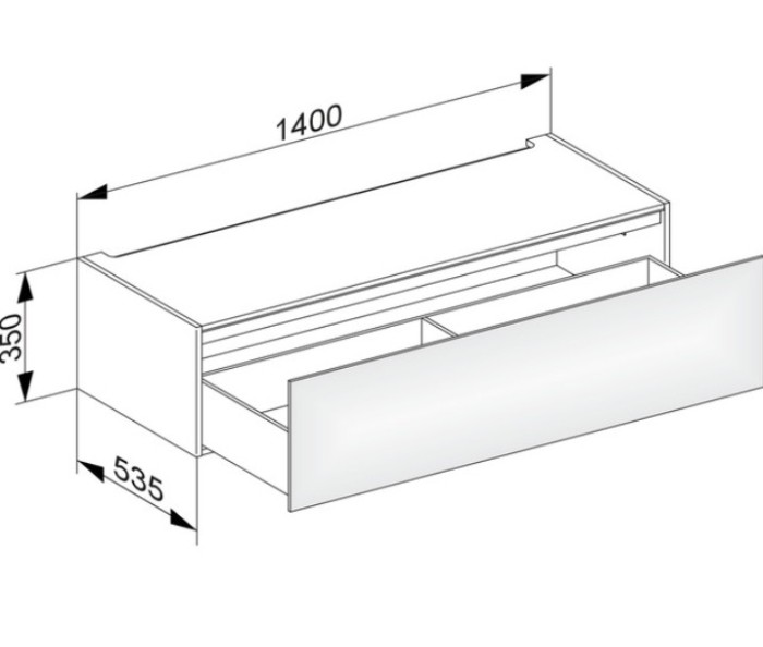 Keuco модуль нижнего шкафа для встройки снизу, с одним выдвижным ящиком, с внутренней светодиодной подсветкой, edition 11, кашемир арт. 31313 280100