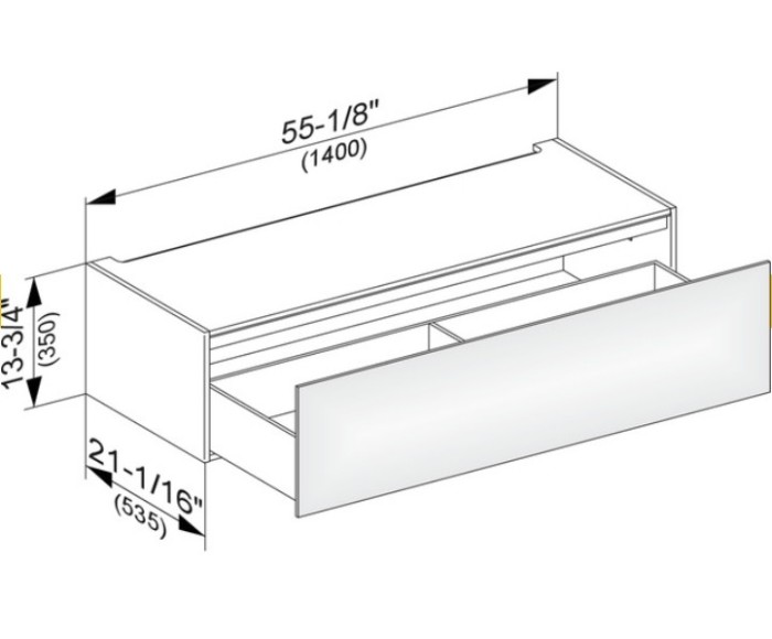 Keuco модуль нижнего шкафа для встройки снизу, с одним выдвижным ящиком, с внутренней светодиодной подсветкой, edition 11, кашемир арт. 31313 280100