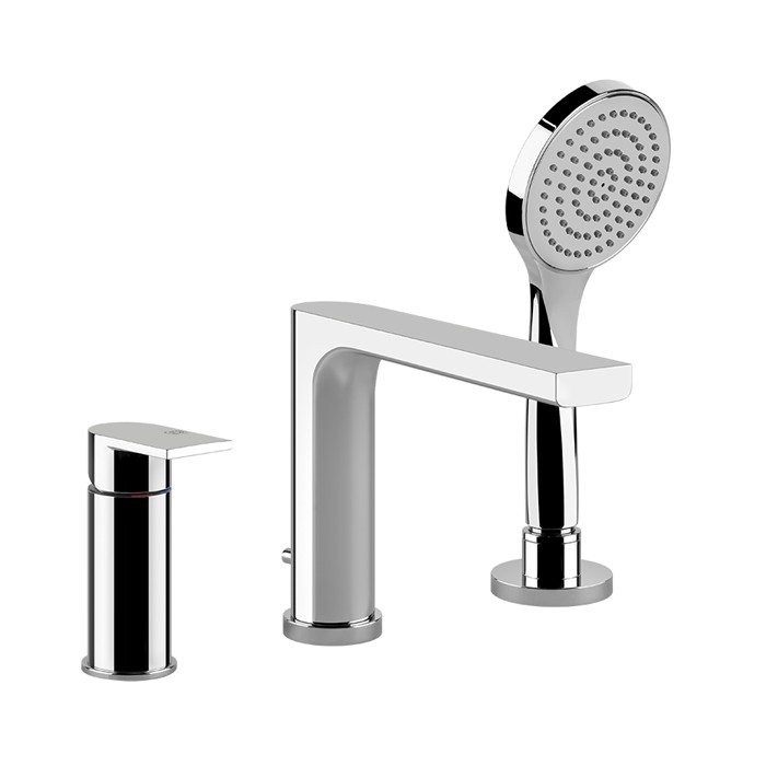 Gessi Смеситель для ванны, на 3 отв., с переключателем, изливом и шлангом 1,50м, Emporio Via manzoni, 38634#031 цвет: хром
