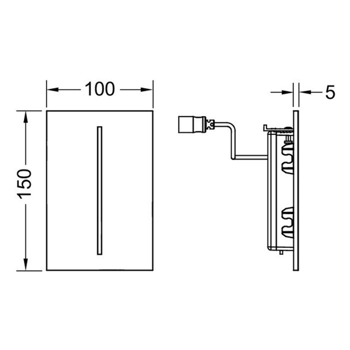 TECE электронная панель смыва, 7,2в, grigio londra/антрацит, filo-velvet urinal - 9242022
