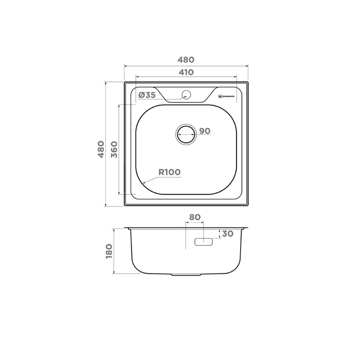 Omoikiri кухонная мойка Saru 48, нержавеющая сталь арт. 4993833