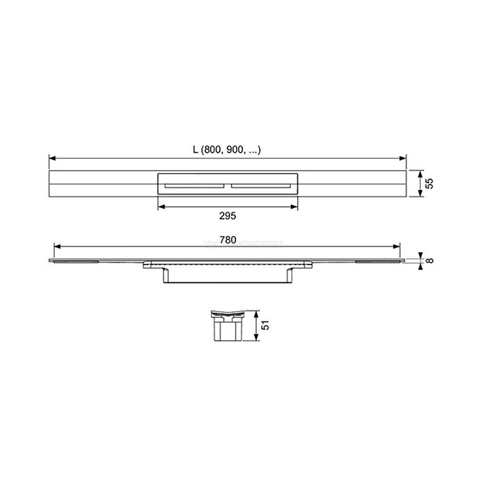 TECE дренажная система 160см, сатин, drainprofile - 671600