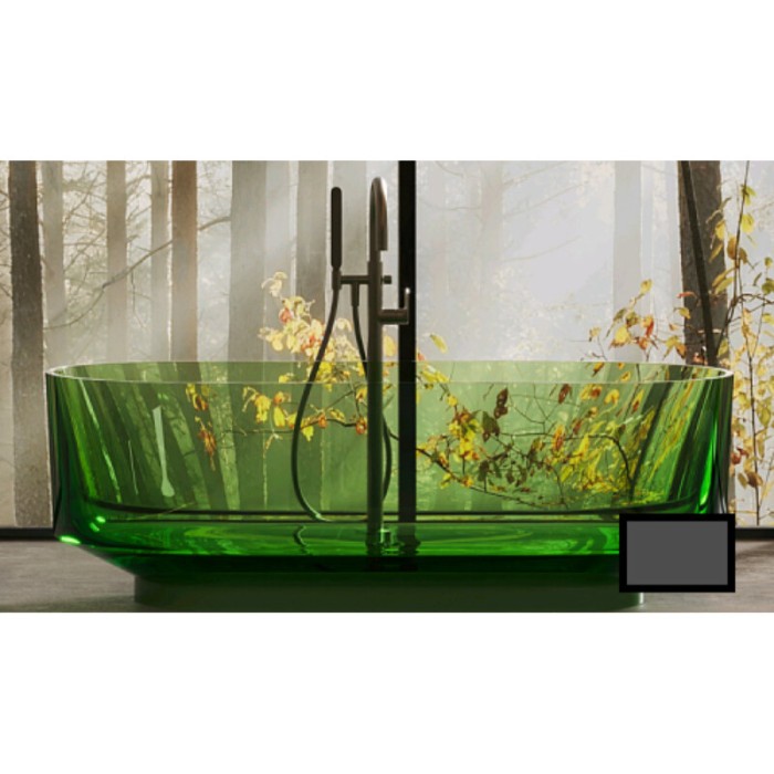 Ванна полиэфирная смола 170 х 72 см, DEA Design Shadow, smoky black арт. DD8675 1700 R4