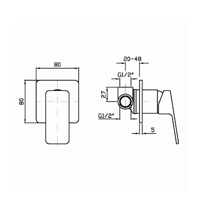 Zucchetti встроенный однорычажный смеситель для душа, jingle, хром арт. zin126 r99499