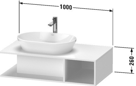 Duravit тумба подвесная под раковину слева de4929040707 1000 мм х 550 мм, d-neo, de492900707 цвет: бетонно-серый матовый