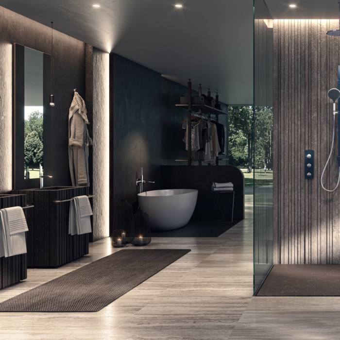 Bossini наружная часть смесителя для ванны c изливом, душем-палочкой и шлангом, apice, никель арт. z00555.094