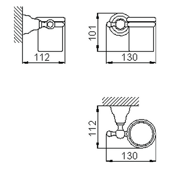 Cisal стакан для щеток, 4020.01h.cr huber croisette, цвет: chrome/white