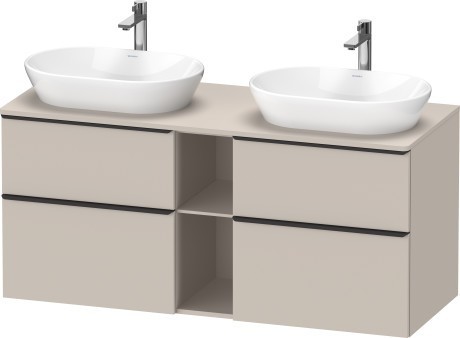 Duravit тумба подвесная под две раковины 1400 мм х 550 мм, d-neo, de4970b9191 цвет: серо-коричневый матовый