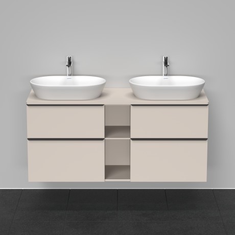 Duravit тумба подвесная под две раковины 1400 мм х 550 мм, d-neo, de4970b9191 цвет: серо-коричневый матовый