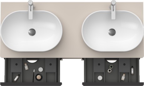 Duravit тумба подвесная под две раковины 1400 мм х 550 мм, d-neo, de4970b9191 цвет: серо-коричневый матовый