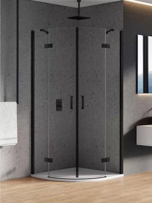 Душевое ограждение 80x80x195, New trendy New merana black, черный арт. K-0535