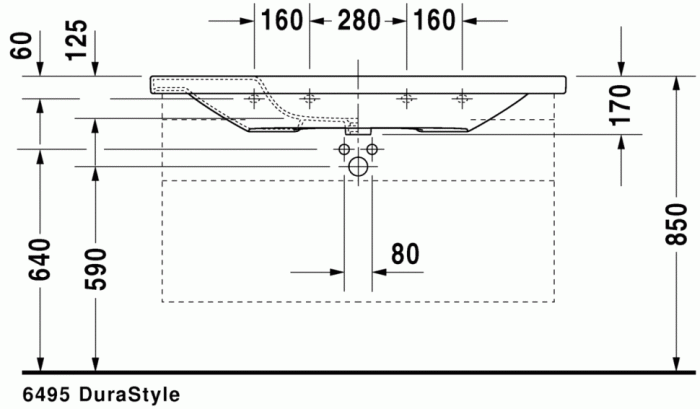 Duravit раковина встраиваемая сверху 120х48см, durastyle, 2320120000 цвет: белый