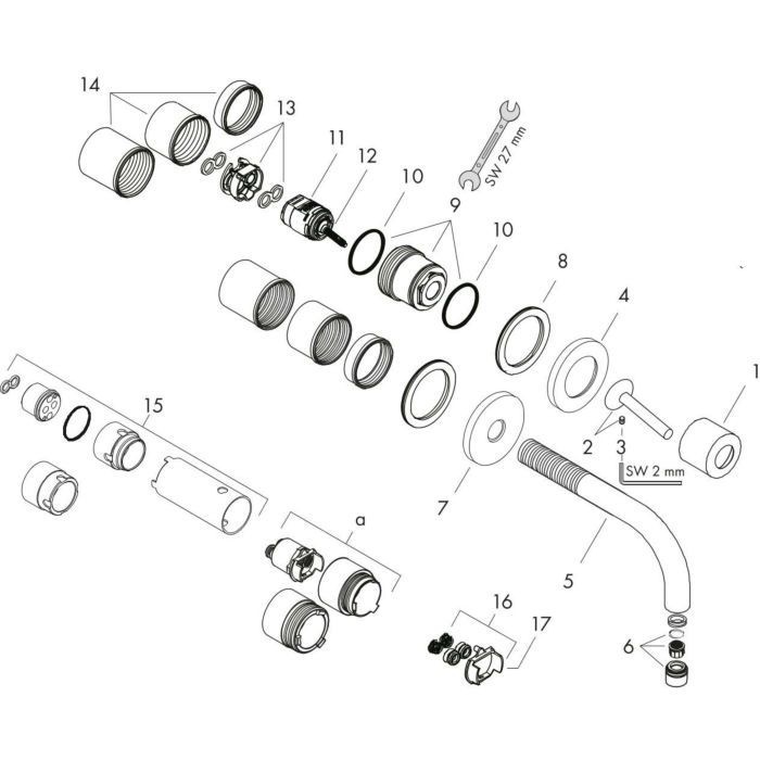 AXOR смеситель для раковины, Uno, сталь арт. 38113800