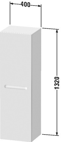 Duravit средний шкаф - пенал подвесной петли справа 400 мм х 1320 мм, no.1, n11308r49490000 цвет: графит матовый