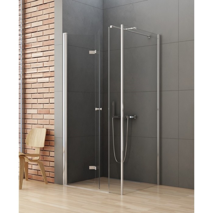 Душевое ограждение plus складные двери l 100x120x195, New trendy New soleo chrome, хром арт. K-0623