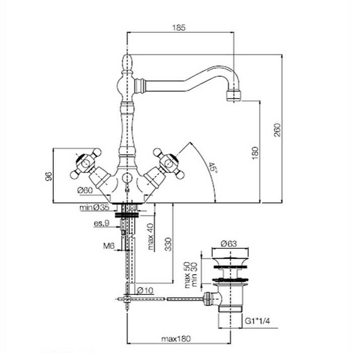 Fima Carlo Frattini смеситель на раковину цвет: бронза, elizabeth, бронза арт. f5091br