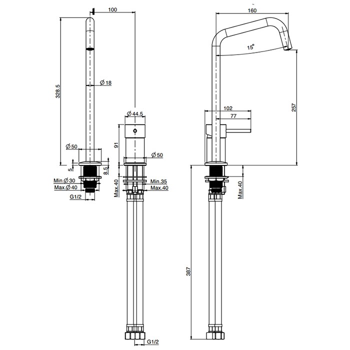 Fima Carlo Frattini смеситель для раковины, на 2 отв., с донным клапаном, spillo up, хром арт. f3271ndcr