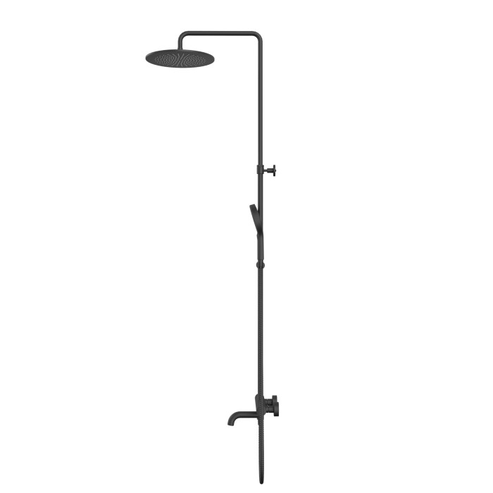 Термостатическая система для ванны наружного монтажа, Whitecross Y black, черный мат арт. Y1234TOPBL