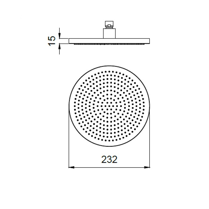Верхняя душевая лейка D232 мм без держателя, Almar Velvet, никель арт. E044292.NB