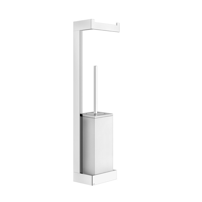 Gessi Стойка с держателем для туалетной бумаги и ершиком, подвесная, Rettangolo, 20867#031 цвет: хром/белый