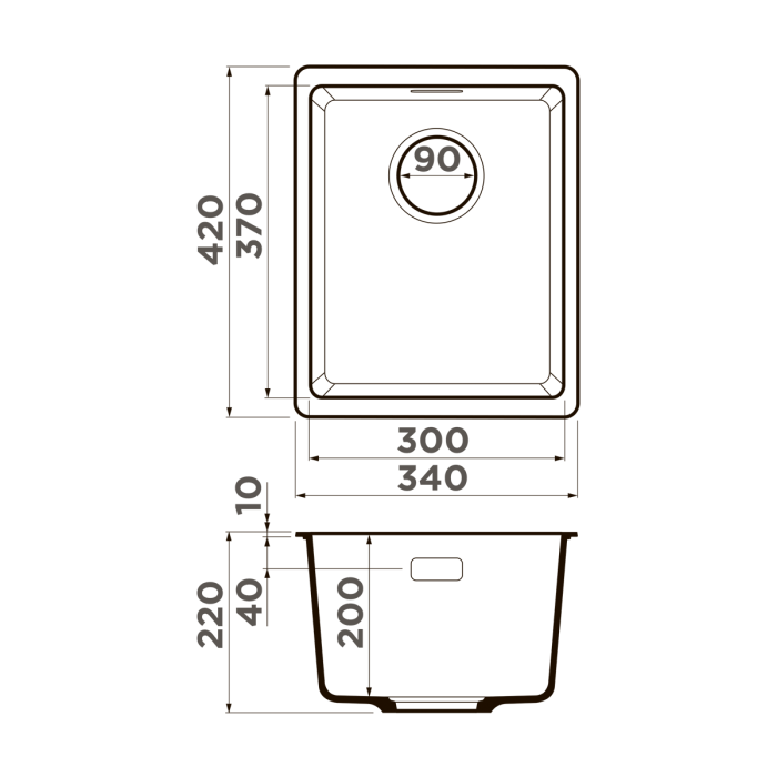 Omoikiri кухонная мойка Kata 34-U, ваниль арт. 4993380