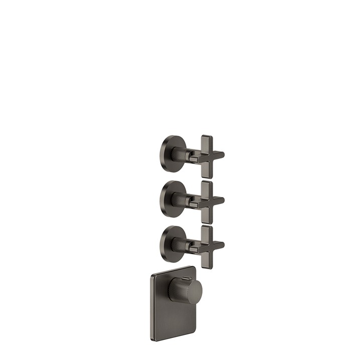 Gessi Смеситель для душа, встраиваемый, термостатический, резьба 3/4", Inciso, 58346#299 цвет: black xl