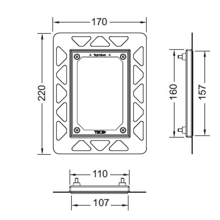 TECE монтажная рама на уровне стены, белый, filo - 9242041