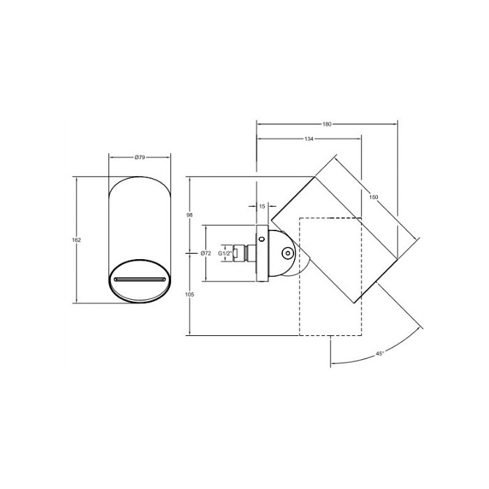 Gessi Душевая головка для настенного крепления, с регулируемым углом наклона. ВОДОПАД., Spotwater, 57267#031 цвет: хром