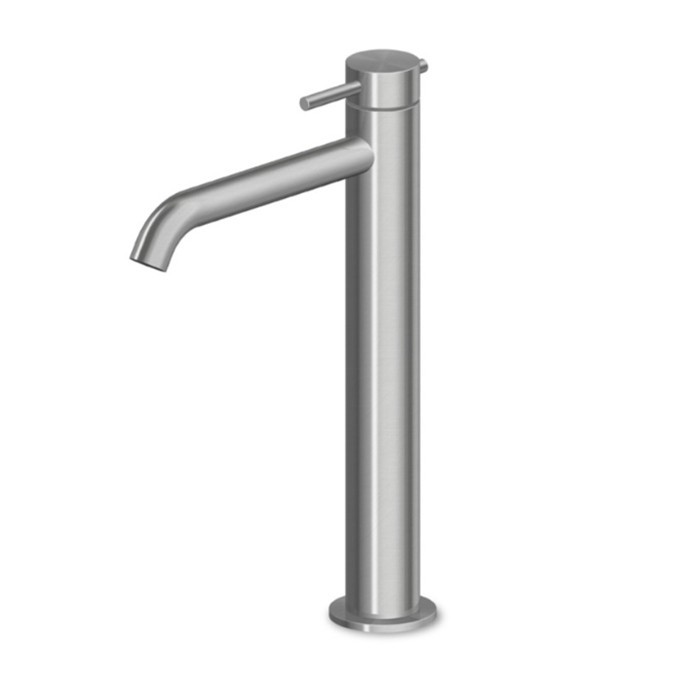 Zucchetti смеситель для раковины, на 1 отверстие, высокий, гибкие шланги, helm, матовая нержавеющая сталь арт. zhe689.x