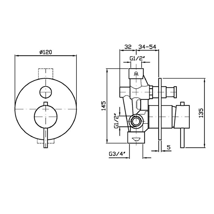 Zucchetti смеситель для душа, встраиваемый, с переключателем, внешняя часть, без арт.r99684, helm, матовая нержавеющая сталь арт. zhe127.x