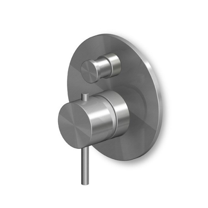 Zucchetti смеситель для душа, встраиваемый, с переключателем, внешняя часть, без арт.r99684, helm, матовая нержавеющая сталь арт. zhe127.x