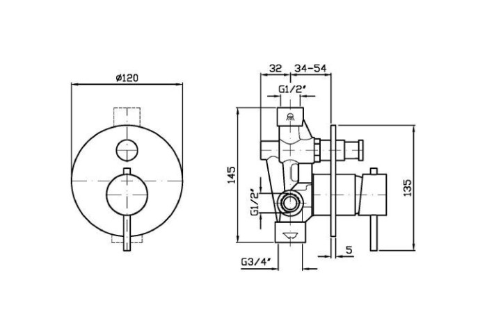 Zucchetti смеситель для душа, встраиваемый, с переключателем, внешняя часть, без арт.r99684, helm, матовая нержавеющая сталь арт. zhe127.x