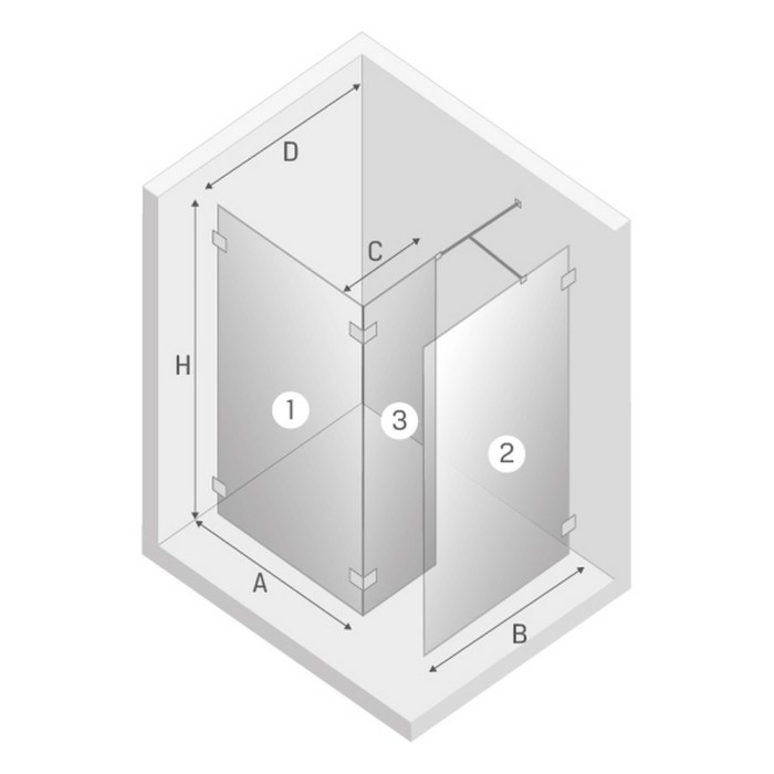 Душевое ограждение eventa 120x200, New trendy Eventa chrome, хром арт. EXK-4622