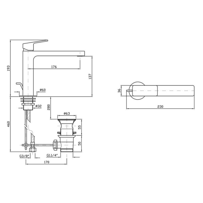 Zucchetti однорычажный смеситель для раковины на 1 отверстие с удлиненным изливом и донным клапаном, jingle, хром арт. zin692