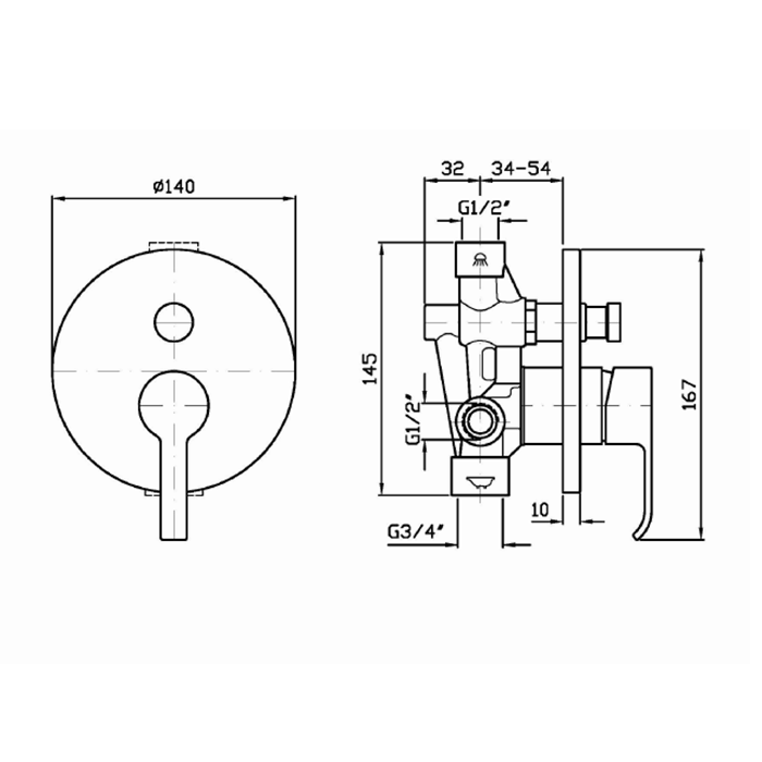 Zucchetti встроенный однорычажный смеситель для ванн, on, хром арт. zon127 r99684