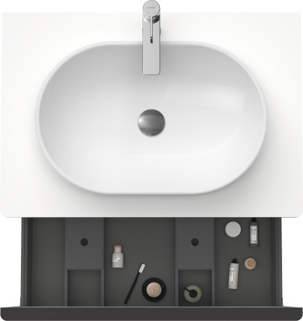 Duravit тумба подвесная под раковину 800 мм х 550 мм, с консолью, d-neo, de494701818 цвет: gres pietra grey opaco