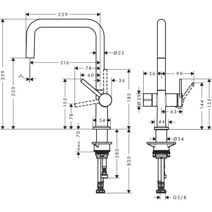 Hansgrohe смеситель для кухни, Talis M54, нержавеющая сталь арт. 72807800