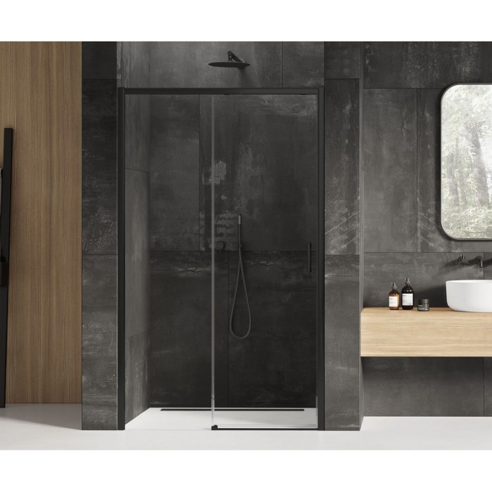 Дверь в нишу 140х200 l, New trendy Prime black, черный арт. D-0324A