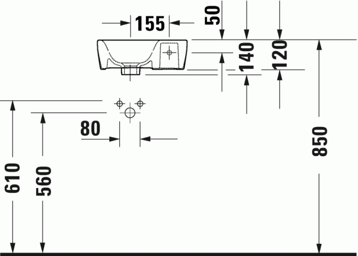 Duravit раковина подвесная 36х22см, durastyle, 0713360000 цвет: белый