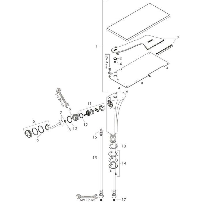 AXOR смеситель для раковины, Massaud, золото арт. 18020990
