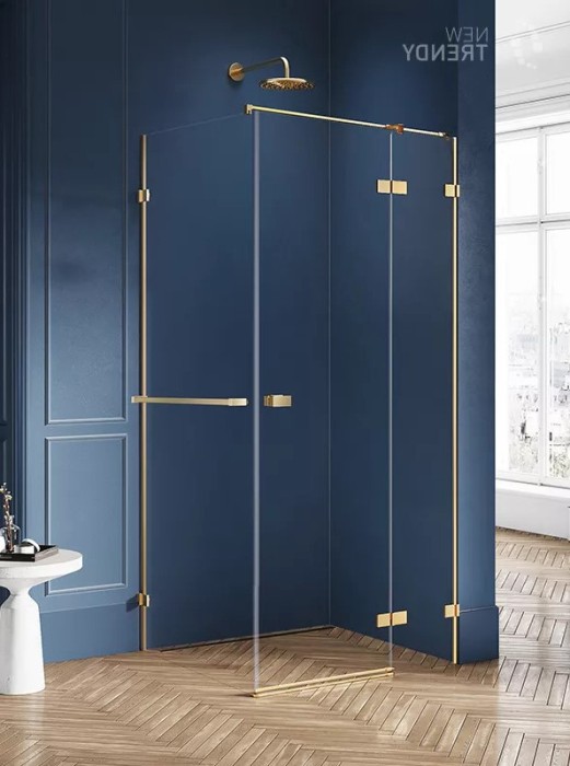 Душевое ограждение brushed r 100x70x200, New trendy Avexa gold, брашированное золото арт. EXK-3052