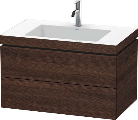 Duravit тумба подвесная с раковиной, l-cube, lc6927o5353 цвет: каштан темный