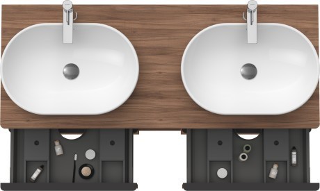 Duravit тумба подвесная под две раковины 1400 мм х 550 мм, d-neo, de4970b7979 цвет: орех натуральный