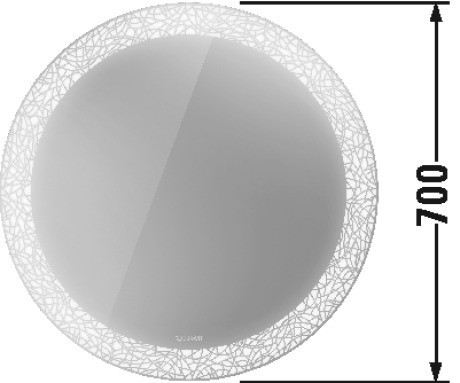 Duravit зеркало круглое с подсветкой plus декор radial, happy d.2 plus, hp7480s0000 цвет: