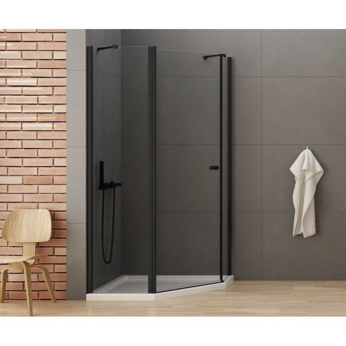 Душевое ограждение 100x80x195, New trendy New soleo black, черный арт. K-0614