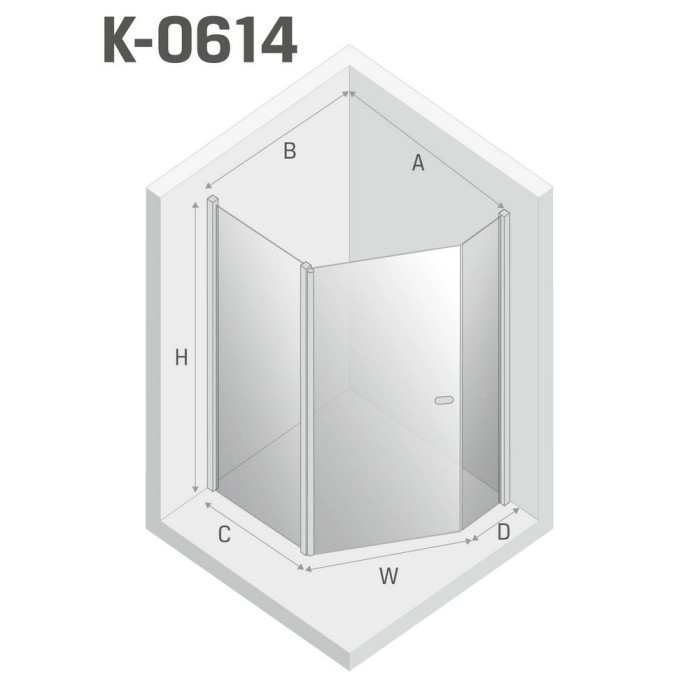 Душевое ограждение 100x80x195, New trendy New soleo black, черный арт. K-0614